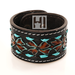 Pulsera de Cuero Crudo Tejida a Mano Estilo Vaquero, Pulsera Envolvente de Moda Occidental - Product Image 1