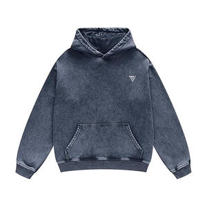 Pull à capuche vintage délavé pour homme Sweat à capuche décontracté surdimensionné Streetwear avec poche kangourou et manches longues - Product Image 1