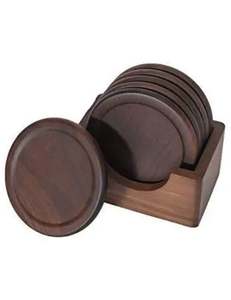 New Arrival Polished Pure Wooden <b>Coasters</b> <b>Set</b> With Holder <b>Coaster</b> <b>and</b> <b>Placemats</b> Reusable Mats & Pads for Home Decoration - Product Image 1