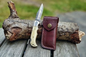 ชุดมีดพับเหล็กดามัสกัส7ชิ้นที่สวยงามเหมาะสำหรับการตั้งแคมป์กลางแจ้งและการใช้ในอุตสาหกรรม - Product Image 3