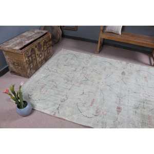 Tapis turc vintage, grand tapis de 5,4 x 9,1 pieds, tapis en laine marocain vert rose - Product Image 5