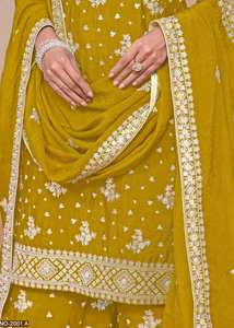 Couleur jaune indien pakistanais indien sharara costume Design mariage kurti sharara dupatta, Kameez fête porter des robes robe Kurti - Product Image 3