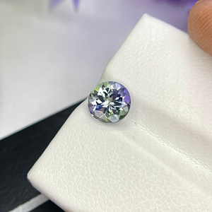 พลอยแทนซาไนต์แบบสองสีที่หายากขนาด6.3มม. และสีม่วงไม่ให้ความร้อนแก่การทำเครื่องประดับการทำทรีทเมนท์ด้วยความร้อน - Product Image 3