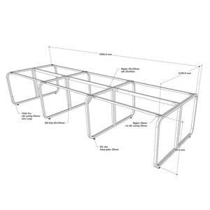 Minimal System HCMN008 8-Person Seating Capacity 360x120cm Steel Frame Assembly <b>Computer</b> <b>Desks</b> - Product Image 4