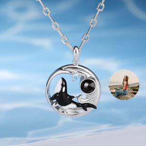 Collier en argent sterling personnalisé Jeulia avec projection photo de baleine orca, cadeau tendance - Product Image 6