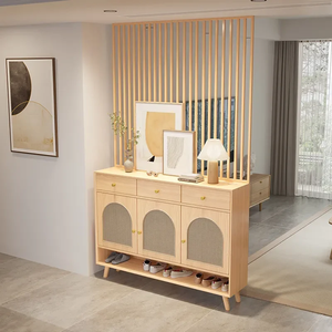 Nuevo Mueble Separador de Madera Maciza con Listones, Mueble de Entrada para Sala de Estar, Mueble de Entrada Moderno y Minimalista, Mueble para Zapatos de Pasillo - Product Image 2