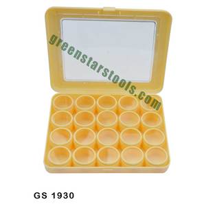 Clear Plastic <b>Storage</b> <b>Box</b> with 20 round Containers GS 1930 for Jewelry <b>Tools</b> & Equipment - Product Image 1