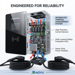 Borne de Recharge Murale Double Haute Puissance 44kW (22kW x 2) pour Véhicules Électriques, Triphasée Type 2 GBT OCPP 1.6J, Station de Recharge Rapide Intelligente avec Application pour Centres Commerciaux et Hôtels - Product Image 1