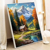 Dessin animé mignon chat peinture à l'huile par numéro coloriage simple pour chambre ou salon décoration Portrait sujet
