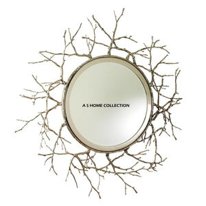 Espejo de pared con acabado dorado hermoso diseño ovalado de metal de aluminio vintage hecho a mano superior exigente - Product Image 2