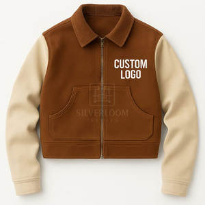 Veste polaire personnalisée 300GSM | Veste décontractée pour femme avec manches beiges | Logo personnalisé OEM ODM disponible - Product Image 1