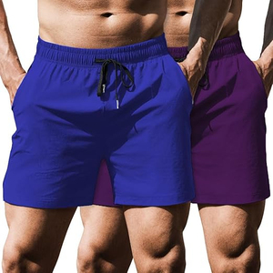 Customized Logo <b>Men</b> Summer Solid Color Beachwear Wholesale <b>Trunk</b> <b>Men's</b> Swim Shorts - Product Image 1