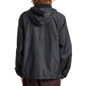 Veste d'extérieur pour homme en toile de haute qualité, col montant, 100% coton, logo sur le devant, coupe-vent, manches longues, imperméable, capuche, poignets côtelés, unie - Product Image 2