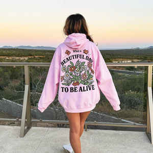 Custom High Quality Blank French Terry Hoodies Women's Streetwear High Quality Essentials Drop Shoulder Made in Pakistan - Product Image 3