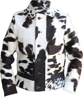 Veste en cuir à fourrure Manteau à poils en peau de vache Veste en cuir à fourrure véritable Veste en fourrure de vachette