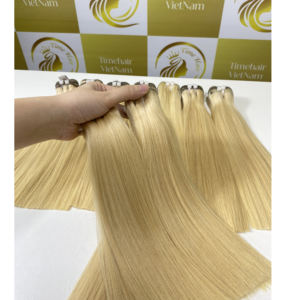 Paquet droit tendance chaude 100% couleur blonde extension de cheveux humains bruts extrémités épaisses pour haute qualité 300g prix de gros - Product Image 4