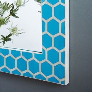 Honecomb Design Decorative Mother of Pearl <b>Wall</b> Mirror ,bone Inlay Mirror Frame From India by RF Crafts - Product Image 5
