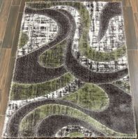 Adiva Hochflor-Teppich aus Polyester, Maschinell Gewebt, Schlingen-/Schneidflor, Jacquard, Rutschfest, Mittlere Dicke, Jute-Rücken