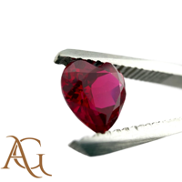 LAB GROWN Ruby Pierres précieuses en vrac en forme de cœur Émeraudes créées à facettes 6mm à 12mm Rubis rouges certifiés Flame fusion