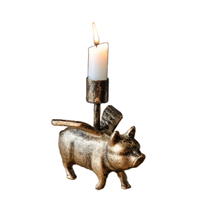 เชิงเทียนโลหะสีทองแบบโบราณของขวัญอินเดียสำหรับรูปปั้นของตกแต่งบ้านพิมพ์แบบมีค่าที่สุด - Product Image 1