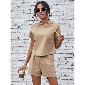 Conjunto Deportivo de Dos Piezas para Mujer, Pantalones Cortos Deportivos Casuales de Color Sólido y Corte Holgado, Novedad 2026, Venta al por Mayor - Product Image 4