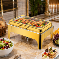 Chauffe-plats de luxe en acier inoxydable 9L chauffe-plats pour hôtel mariage Buffet traiteur or chauffe-plats