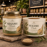 Étiquettes personnalisées pour pots de tahini, autocollants en papier kraft gaufré, autocollants adhésifs pour emballages alimentaires haut de gamme