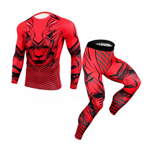 Ropa de gimnasio personalizada Rash Guard Ropa de fitness Hombres Traje de compresión Rashguard Traje de compresión BJJ trajes - Product Image 2