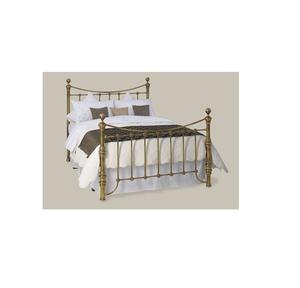 Cama de latón para dormitorio principal de lujo con patrones clásicos hechos a mano y fuerte calidad de construcción tradicional - Product Image 3
