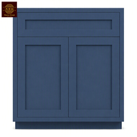 Kitchen Units Set Modern Shaker Designs Navy Blue Modular Cabinets Kitchen RTA Base Cabinet with Drawer Manufacturer