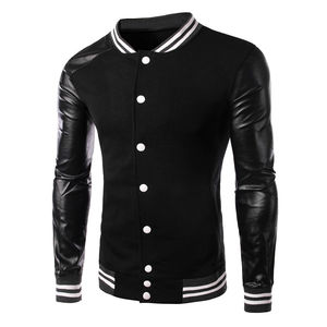 Blouson aviateur sur pied imperméable en cuir noir personnalisé de luxe pour hommes Style de rue hiver motif de lettres Service OEM disponible - Product Image 4