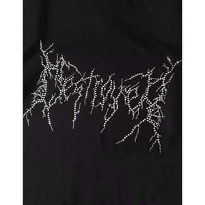 2025, el Jersey largo más vendido para mujer, capucha de diamantes de imitación, Color personalizado, 100% algodón, estilo callejero, diseño de punto para la temporada de invierno - Product Image 4