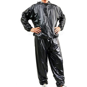 Fabricant professionnel de combinaisons de sauna coupe-vent en nylon/polyester sur mesure avec couleur et logo personnalisés, unisexe, vente en gros - Product Image 1