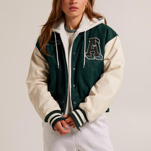 Chaqueta corta universitaria de estilo Vintage para mujer, algodón transpirable de Color sólido, última llegada 2025, de larga duración para adultos, precio bajo - Product Image 4