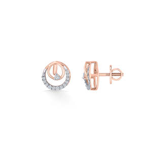 Pendientes de Diamantes con Aro Solar en Oro Rosa para Mujer - Product Image 5