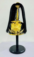 Casque allemand prussien Casque de pickelhaube en cuir à pointes en laiton Casque d'officier impérial à pointes en accent noir