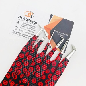 แหนบต่อขนตาสแตนเลสพร้อมปลายแหลมปลายแหลมปรับแต่งโลโก้ได้ตามต้องการ - Product Image 2