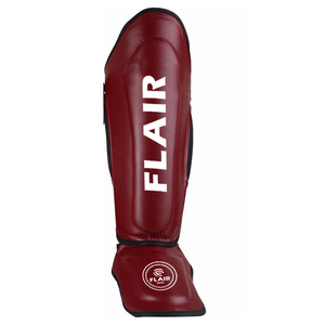 Protège-tibias de boxe en cuir réglables de haute qualité, jambes de protection respirantes et équipement de pied pour les combats - Product Image 2