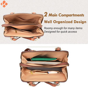 Petit sac à dos en cuir véritable marron vachette vintage à la mode pour femme en gros - Product Image 5