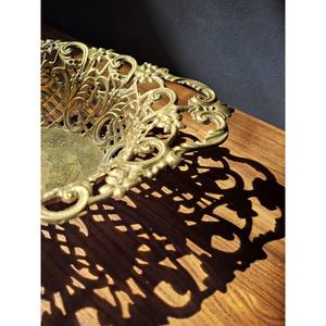 Bol à fruits royal en filigrane Bol à fruits en laiton gaufré avec poignées Bol à bonbons élégant en laiton Plateau à bibelots en laiton - Product Image 3