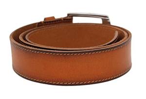 Cinturón de Cuero Genuino de Grano Completo con Hebilla de Acero Cromado Pulido de Alta Calidad, Estilo Casual de Lujo al Mejor Precio - Product Image 4