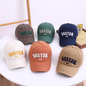 Venta al por mayor de alta calidad carta logo lavado Vintage ajustable sombrero de béisbol para niños gorras deportivas - Product Image 4