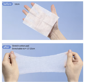 Tampons en coton élastiques de haute qualité, 1 couche, couleur personnalisée, OEM Vietnam, démaquillant, tampons en coton extensibles - Product Image 2