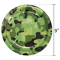 Fournitures de décoration de fête d'anniversaire pour enfants ensemble de vaisselle jetable thème de Camouflage militaire pour les fêtes de la Saint-Valentin
