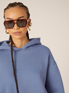 เสื้อฮู้ดกันหนาวขนาดใหญ่สำหรับผู้หญิงเสื้อผ้าแนวสตรีทพิมพ์ลายโลโก้ด้านหน้าสำหรับ100% ผ้าแคนวาสคอตตอน - Product Image 2