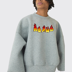 <b>Men's</b> Heather <b>Grey</b> Hoodies High Quality 100% Cotton Streetwear Custom Embroidered Logo Loose Fit <b>Sweatshirts</b> for Winter - Product Image 2