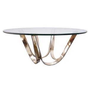 Tables centrales de luxe pour la maison avec cadre doré Table basse élégante avec dessus en verre rond Nouvelle arrivée - Product Image 1