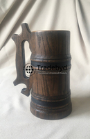 Mug en bois artisanal, style classique, écologique et réutilisable, avec poignée intégrée, pour cadeaux d'affaires par Tradebyd