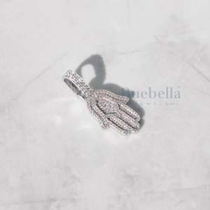 Bijoux Hip Hop Glacé Collier Personnalisé Rappeur Main de Moissanite Collier Argent 925 VVS Mossanite Pendentif Homme - Product Image 4