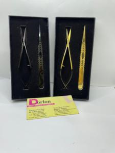 Las mejores pinzas para pestañas de acero sostenible Dorlon, Punta puntiaguda chapada en oro de Plasma negro, precisión antiestática, pestañas fáciles de usar - Product Image 2